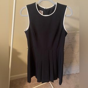 ANNE KLEIN Black Pleated Dress